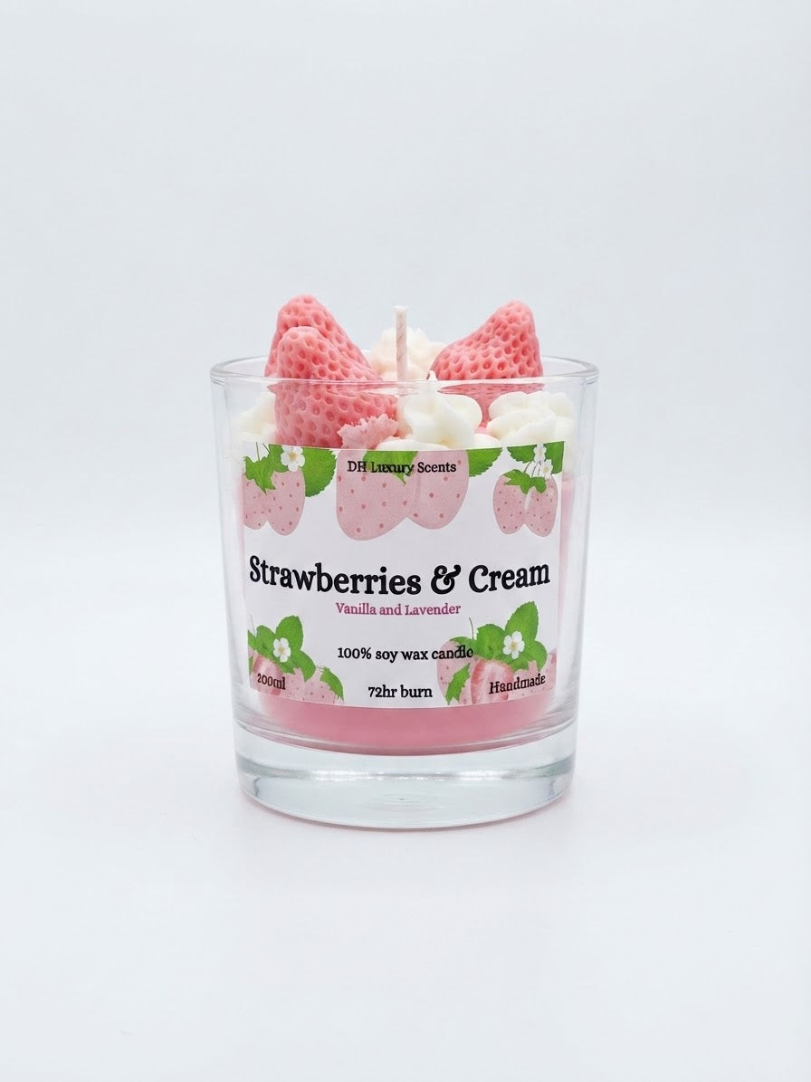 Strawberries & cream - Lavender & Vanilla Scented Candle