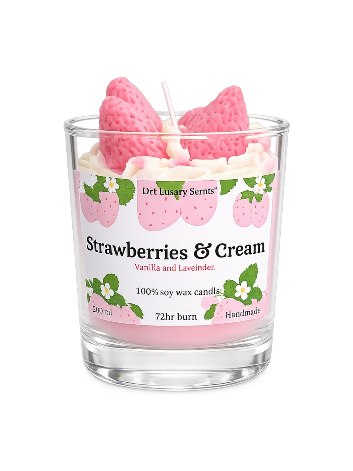 Strawberries & cream - Lavender & Vanilla Scented Candle