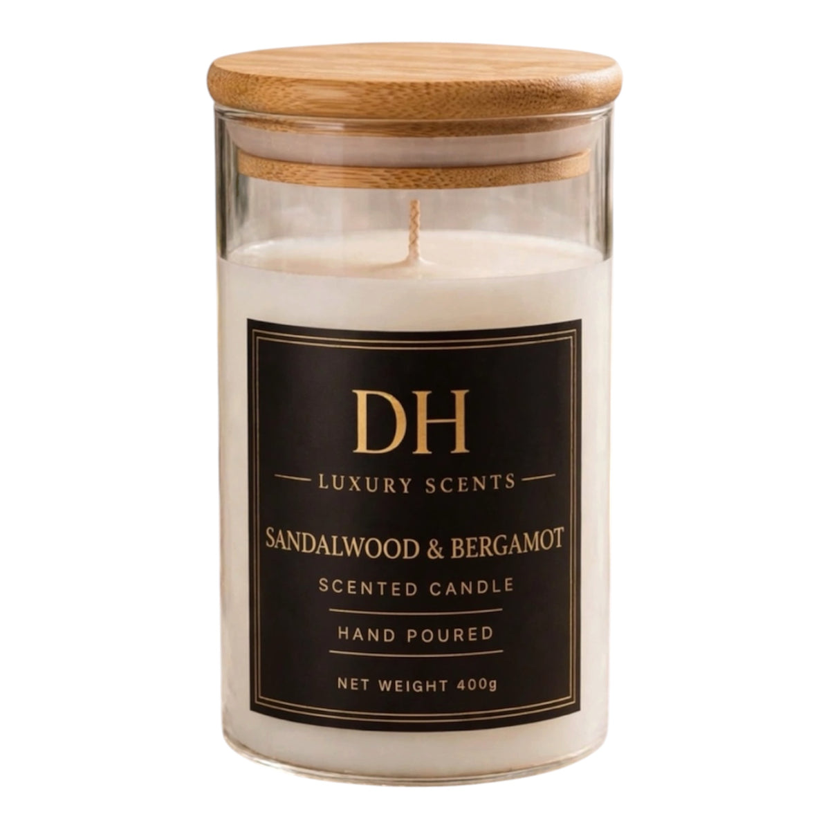 Sandalwood and Bergamot scented candle