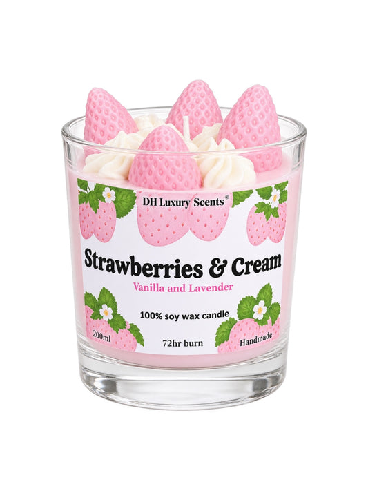 Strawberries & cream - Lavender & Vanilla Scented Candle