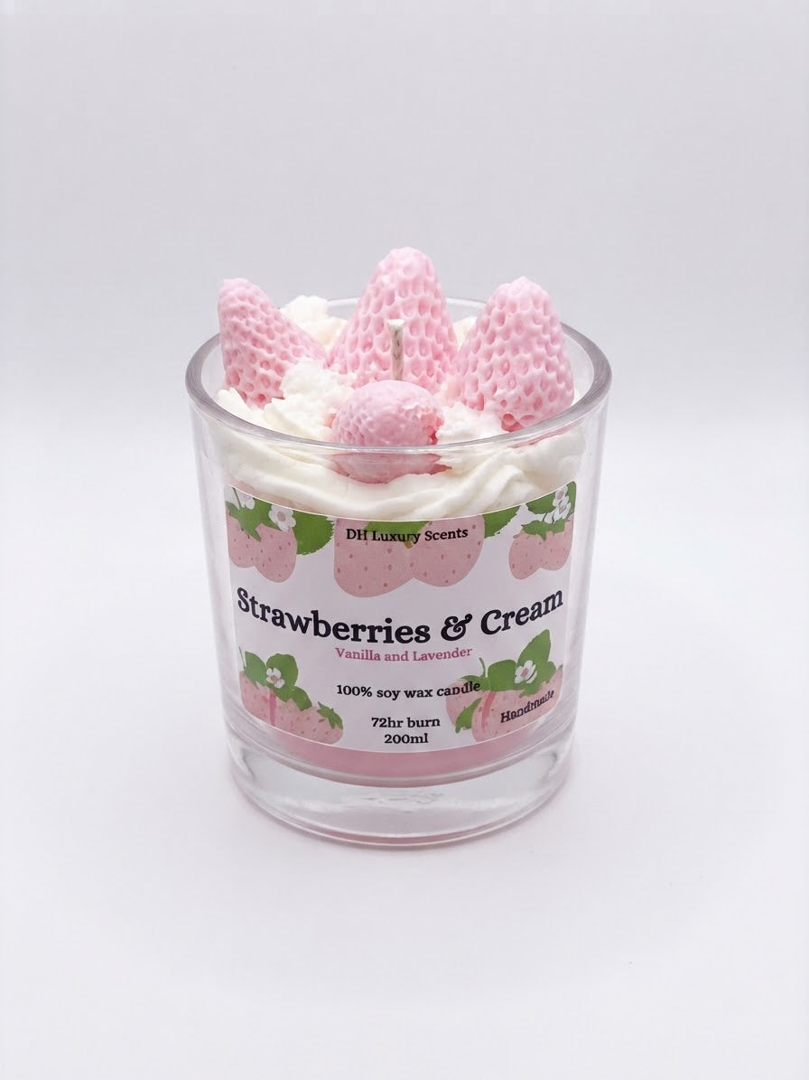 Strawberries & cream - Lavender & Vanilla Scented Candle