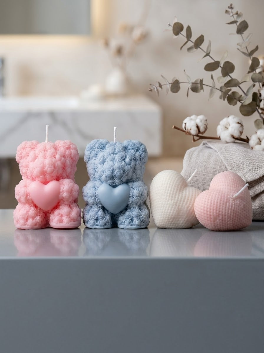 Gift Bundle - Teddy and Heart candles