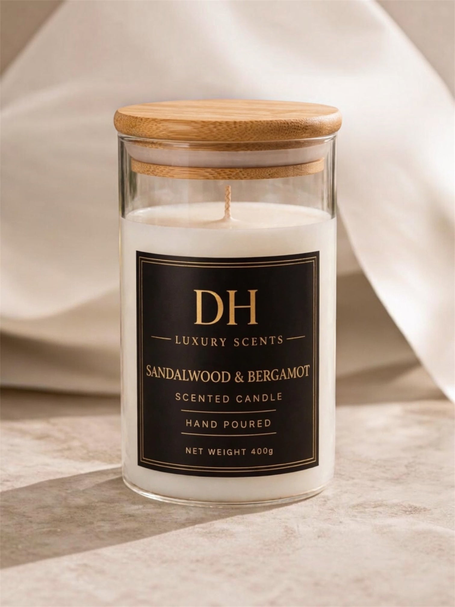 Sandalwood and Bergamot scented candle